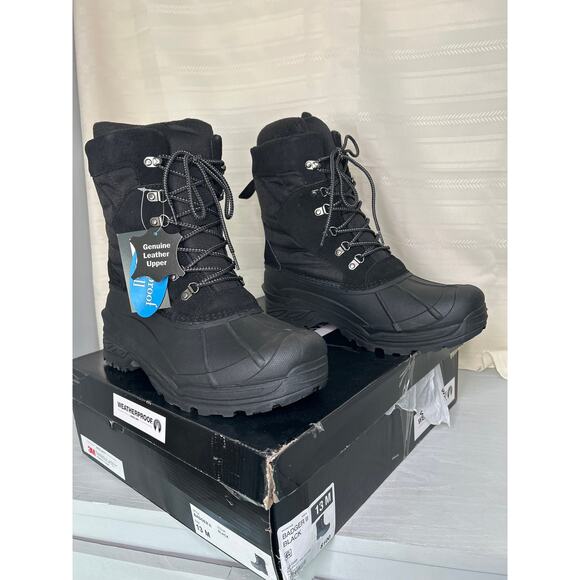 Weatherproof Badger II Waterproof Winter Boots Black Mens Size 13M main image 8